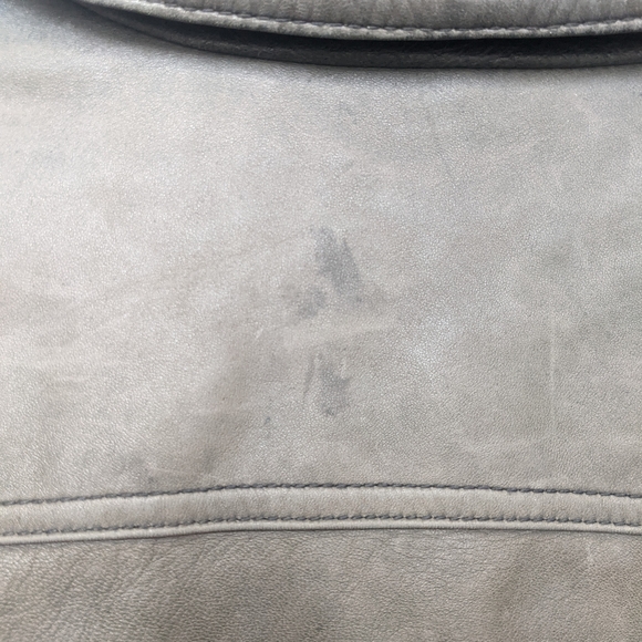 Banana Republic Women's Gray Genuine Leather Moto Jacket Size Small - Picture 5 of 6